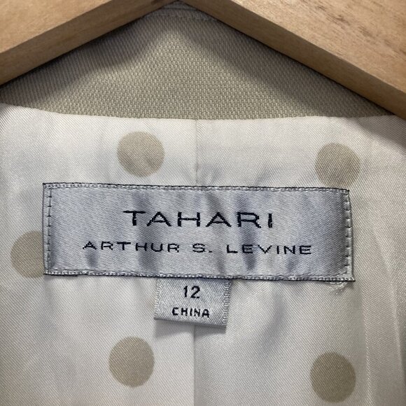 Tahari Arthur S Levine Blazer Jacket Womens 12 Stretch Tan Business Casual - Picture 5 of 16